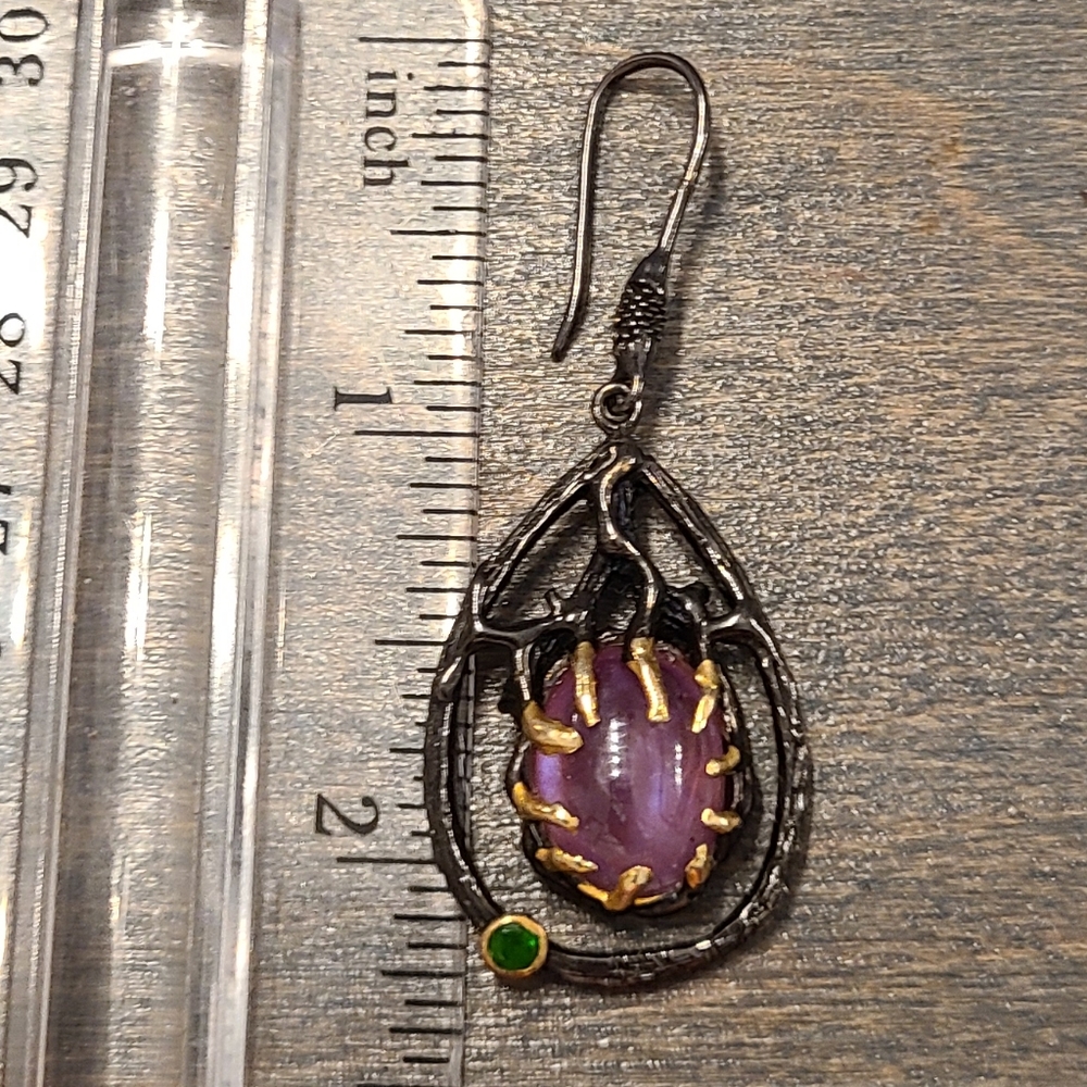 Ruby Rustic Sterling Silver Earrings - image 6